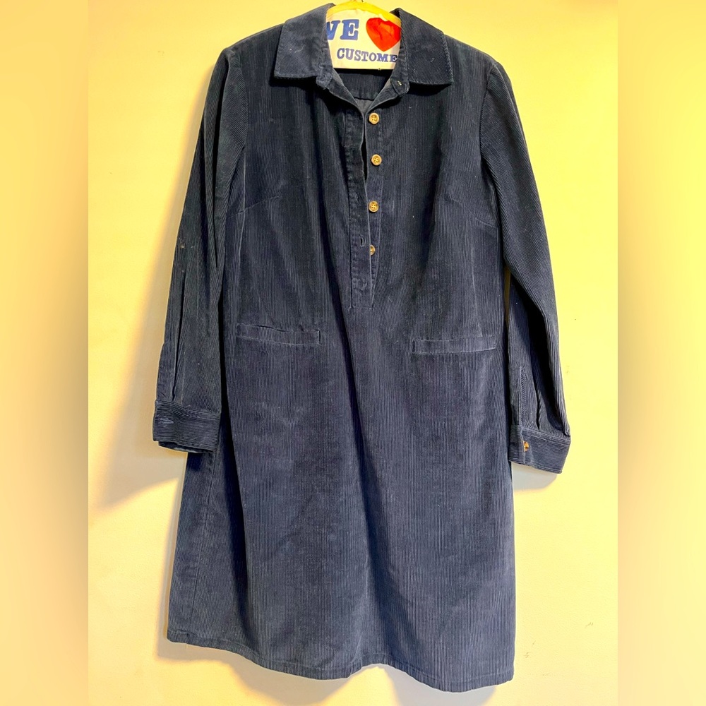 Talbot Navy Corduroy Sheeth Dress